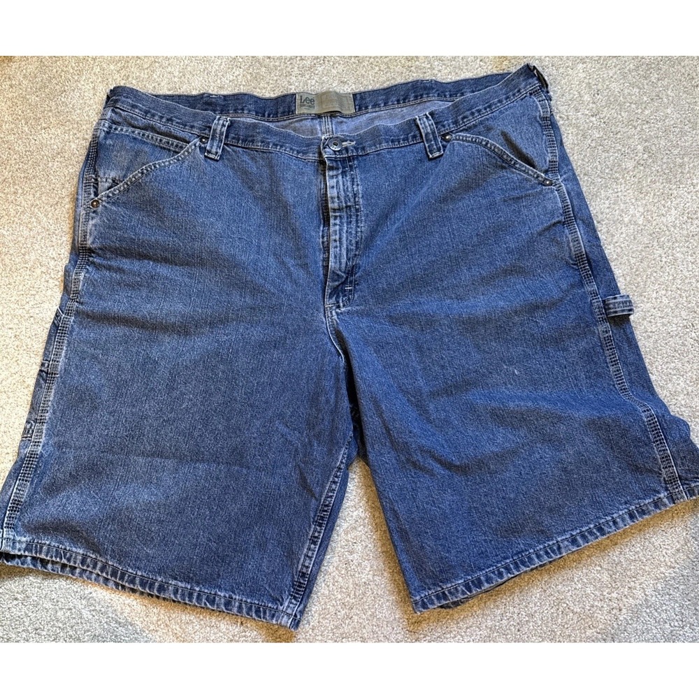 Vintage Lee Men's Dungarees Loose Fit Carpenter Blue Denim Shorts Size 48